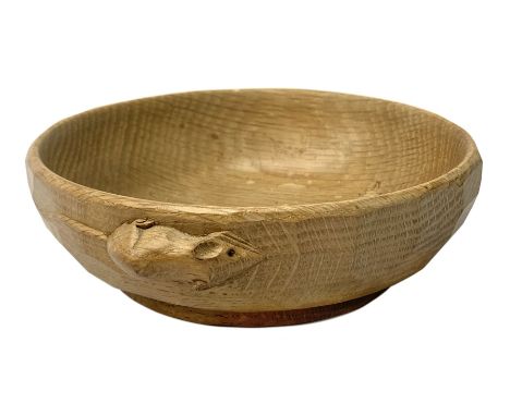 'Mouseman' adzed oak nut bowl by Robert Thompson of Kilburn Dimensions: Depth/Diameter:&nbsp;15cm