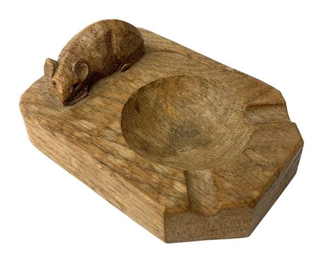 'Mouseman' oak ashtray by Robert Thompson of KilburnDimensions: Length/Width:&nbsp;10cm&nbsp;