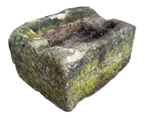 18th/19th century weathered sandstone shallow trough planter, rectangular form with hewn sides  Location: Duggleby Storage, S