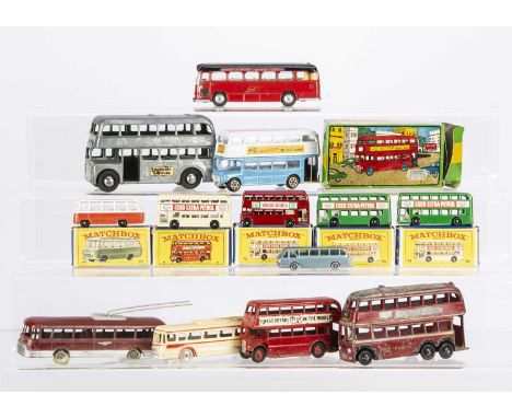 Diecast Buses by Various Makers, including Milton Products Routemaster, in original box, Sundaw Products Ltd Double Decker Bu