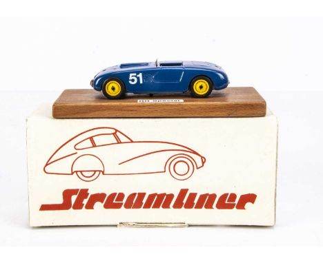 A Rare BJ Model Streamliner Series 1:43 Holbein HH47, resin and white metal construction, mounted on wooden plinth with 'HH S