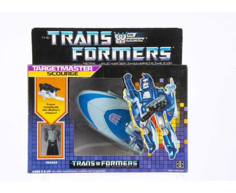 Vintage Hasbro Transformers G1 Decepticon Targetmaster Scourge, in original box, opened bubble, complete with Fracas, instruc