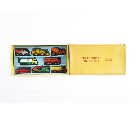 A Scarce Boxed Matchbox Lesney G-6 Commercial Truck Set, U.S.A. Mail Order version of this set dating from 1966, consisting o