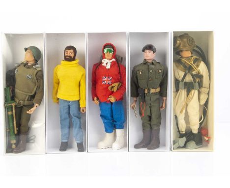 Vintage Dressed Action Man Figures, Deep Sea Diver, Infantry Support Weapons, Adventurer, Polar Explorer, Talking Commander, 