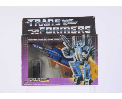 Vintage Hasbro Transformers G1 Decepticon Jet Dirge, in original box, opened bubble, complete with all weapons/accessories, i