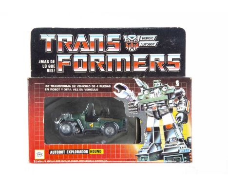 Vintage IGA (Mexico) Transformers G1 Autobot Hound, in original box, opened bubble, complete with all weapons/accessories, in
