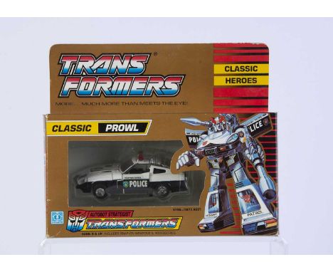 Vintage Hasbro Transformers G1 Classic Heroes Autobot Prowl, in original box, sealed unopened bubble, complete with unused we