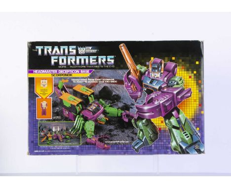 Vintage Hasbro Transformers G1 Decepticon Headmaster Base Scorponok, in original box, complete with all weapons/accessories, 
