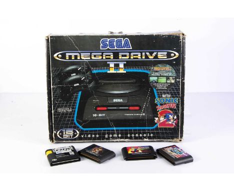 Sega Mega Drive II Games Console, with AC Mains Adaptor, RF Unit, two Control Pads and five games (Mega Games 1, Xenon 2, Eva