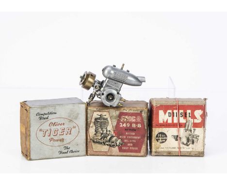 Three small Model Aircraft Aero Engines and one small Marine Engine (4), Aero, Mills Diesel 1.3cc (with instructions and test
