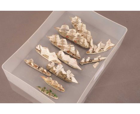 Waterline Models 1:1200 scale,  CM Miniaturen - sailing ships - CMM 1041 (Pamir), CMM1032, CMM1502 (Rosario), CMM1035, CMM103