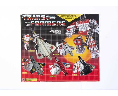 Vintage Hasbro Transformers G1 Autobot Combiner Superion, comprising Silverbolt, Skydive, Fireflight, Slingshot and Air Raid,