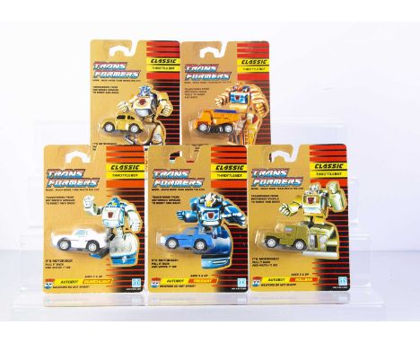 Vintage Hasbro Transformers G1 Classic Throttlebot Autobots, Wideload, Goldbug, Rollbar, Freeway, Searchlight, all sealed on 