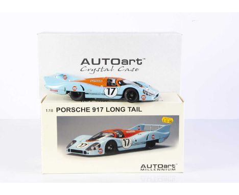 AutoArt 1:18 Porsche 917 Long Tail Le Mans 1971 (Siffert/Bell), 87170, Gulf livery, with AutoArt Crystal Case, in original bo