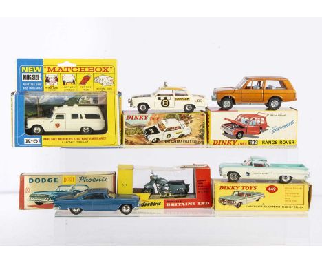 1960s-70s Various Diecast, Dinky Toys 449 Chevrolet El Camino, 212 Ford Cortina Rally Car, 192 Range Rover, Lone Star Roadmas