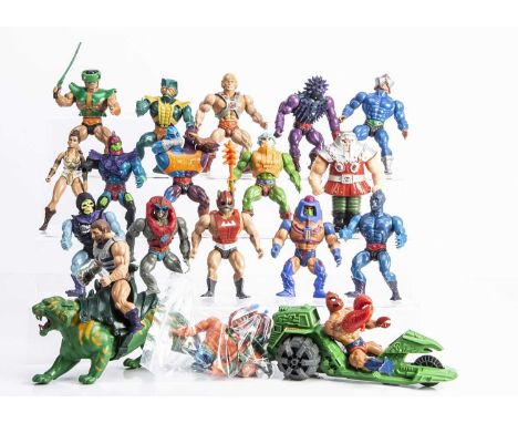 1980s Mattel He-Man MOTU Action Figures, Battle Armour Skeletor, Beast Man, Clawful, Fisto, He-Man, Man-At-Arms, Man-E-Faces,