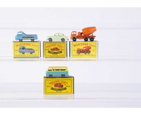 Four Boxed Matchbox Lesney Models, from the 1-75 Regular Wheel range, including  a 26b Foden Cement Lorry with BPW, VG-E in V