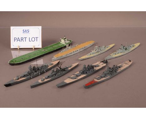 Waterline Models 1:1200 scale,  Ron Hughes - mainly metal waterline Naval Vessels by various makers, 'Warspite' , 'HMS Invinc