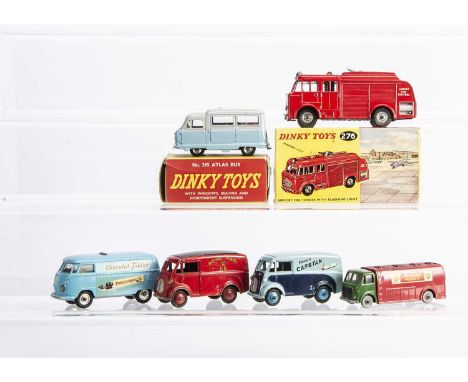 Dinky Toy Commercials, 295 Autobus Atlas, 276 Airport Fire Tender with flashing light, in original boxes, with loose 465 Morr