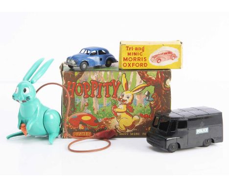 A Scarce Unboxed Tri-ang Minic M.221 Black Maria From The Minic 'Push & Go' Range, a plastic Police Van model based on the Mo