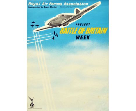 Original vintage post war poster for the Battle of Britain week commemorations presented by the Royal Air Force Association i