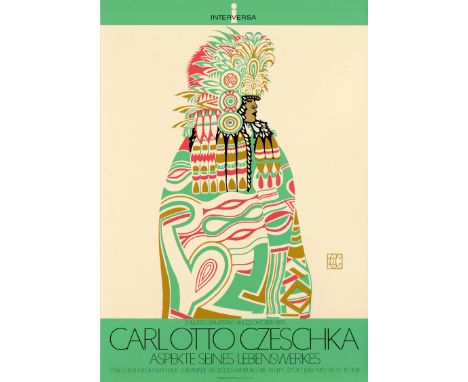 Original vintage advertising poster in German for an art exhibition celebrating the 100th anniversary of the birth of the Aus