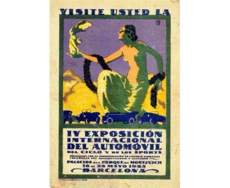 Original vintage advertising poster for the Barcelona Motor Show - IV Exposicion Internacional Del Automovil Del Ciclo Y De L