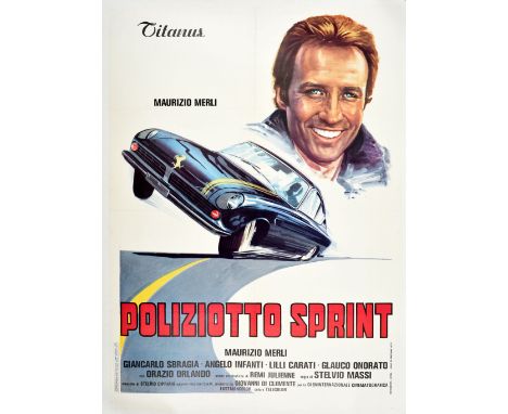 Original vintage movie poster for Poliziotto Sprint / Highway Racer directed by Stelvio Massi (the first collaboration betwee