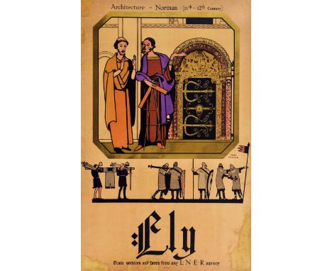 Original vintage travel poster issued by the London North Eastern Railway LNER for Ely Cambridgeshire featuring great artwork