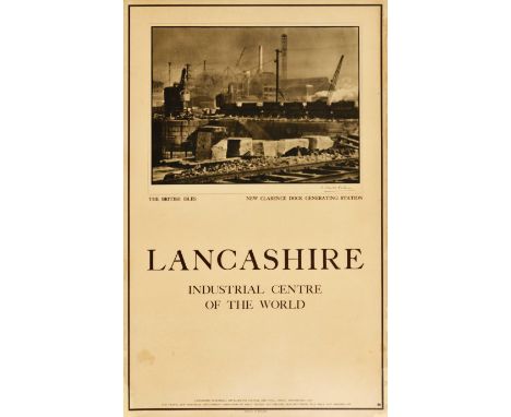 Original vintage travel poster for Lancashire Industrial Centre Of The World featuring a photograph by the Irish photographer