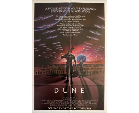 Original vintage sci-fi movie poster for the film Dune directed by David Lynch based on the science fiction novel by Frank He
