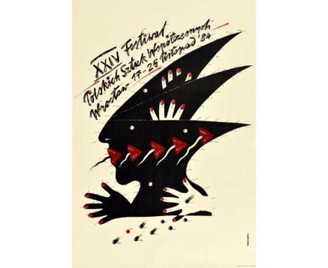 Original vintage poster for the XXIV Festiwal Polskich Sztuk Wspó?czesnych / Festival of Polish Contemporary Arts Wroclaw 17-