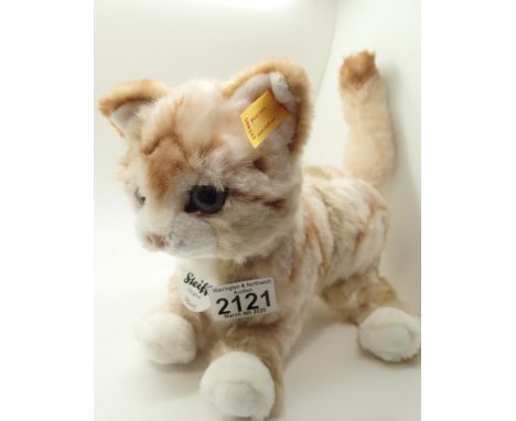 Steiff cat Mizzy with button to ear 