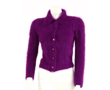 A Gucci purple mohair cardigan,with button-up front,size 8