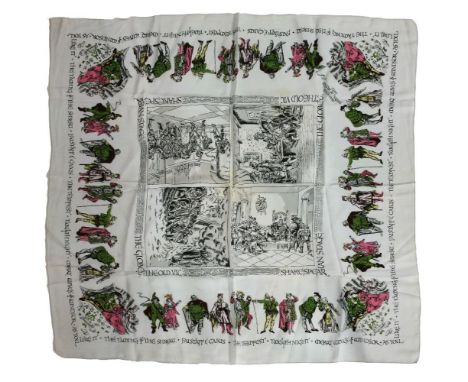 Four vintage designer scarves,comprising:a silk Céline scarf with printed design, a silk Pierre Balmain scarf, with a multico