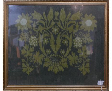 A framed and glazed William Morris style tapestry, H.53 W 66cm 