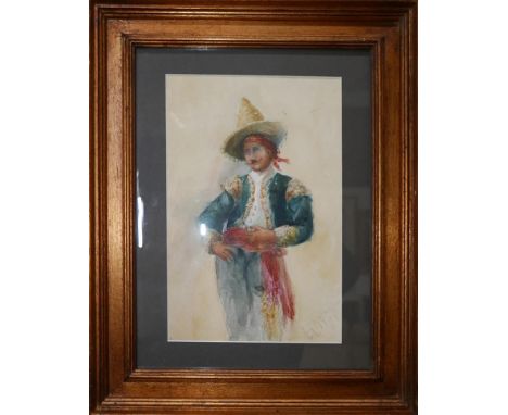 Leif H. Hewitt (Late 20th century school), Portrait of a Spanish dancer holding a cigarette, watercolour, signed and dated 19