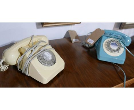 Three vintage rotary dial telephones (3) 