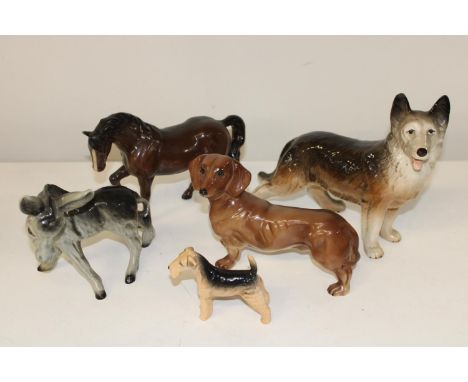 A selection of ceramic animals, sold as seen 