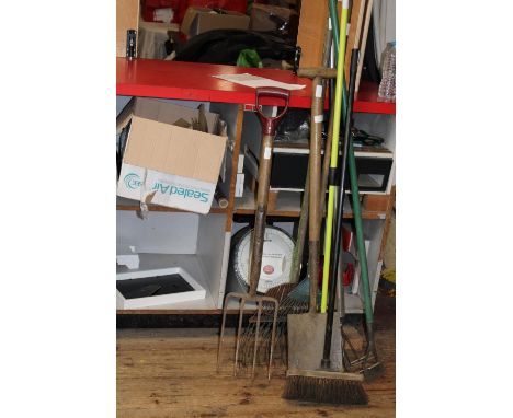 A selection of garden hand tools 
