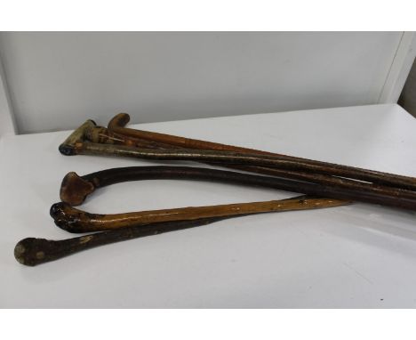 Selection of vintage walking canes 