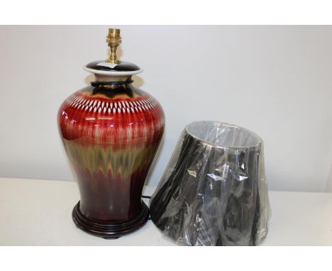 A large ceramic lamp base &amp; new shade 