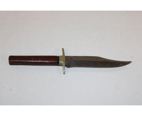 A unusual wooden handled hunting knife 