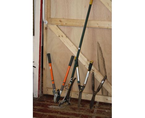 A selection of garden hand tools 