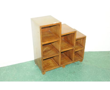 Oak bookcase with step design