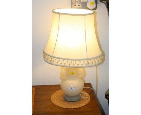 Onyx lamp with cream shade, height 50 cm