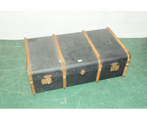 Vintage wooden bound trunk