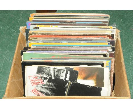 Box of records - The Rolling Stones, Black Sabbath, The Three Degrees, Marc Bolan &amp; T Rex etc