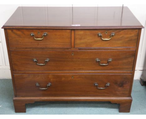 A Victorian mahogany two over three chest of drawers on bracket feet, 87cm high x 109cm wide x 55cm deep Condition Report:Goo