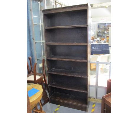 An early 20th century Globe Wernicke style oak stacking bookcase in six sections, 200 h x 88 w 25cmd 